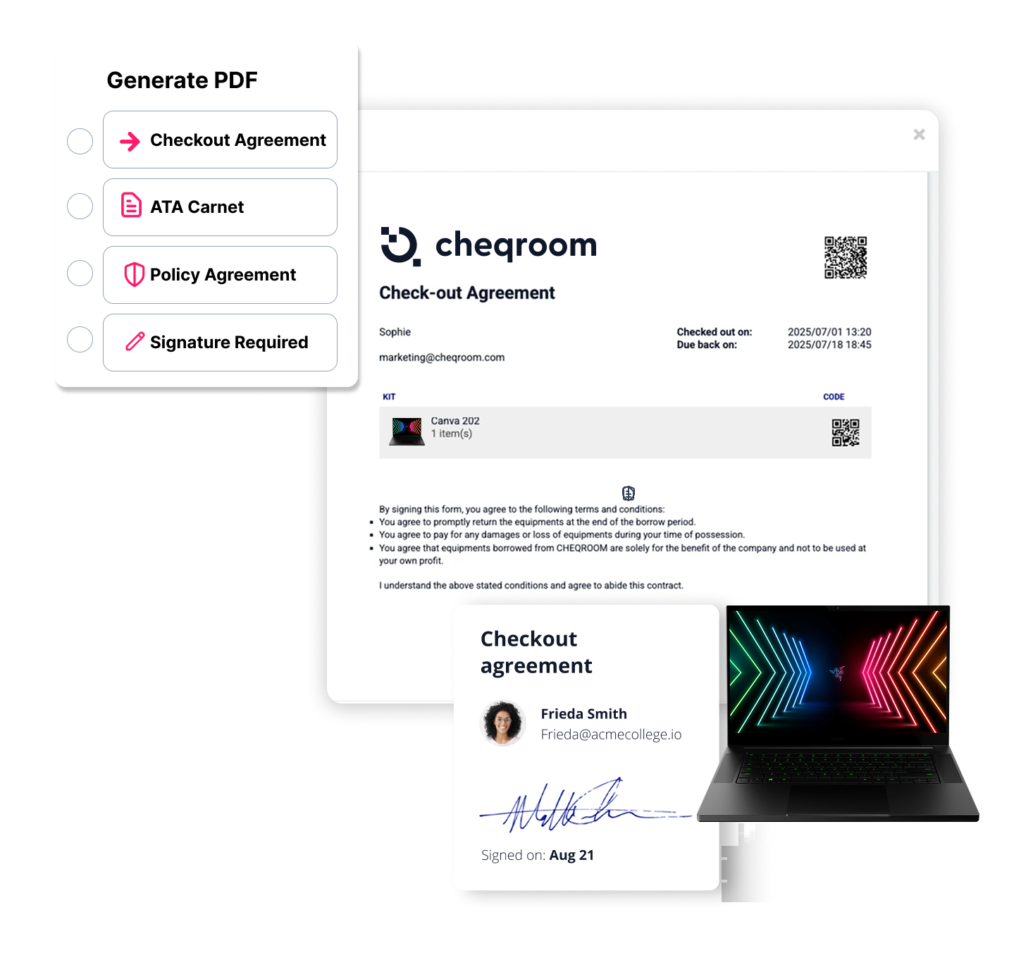 Checkout agreement