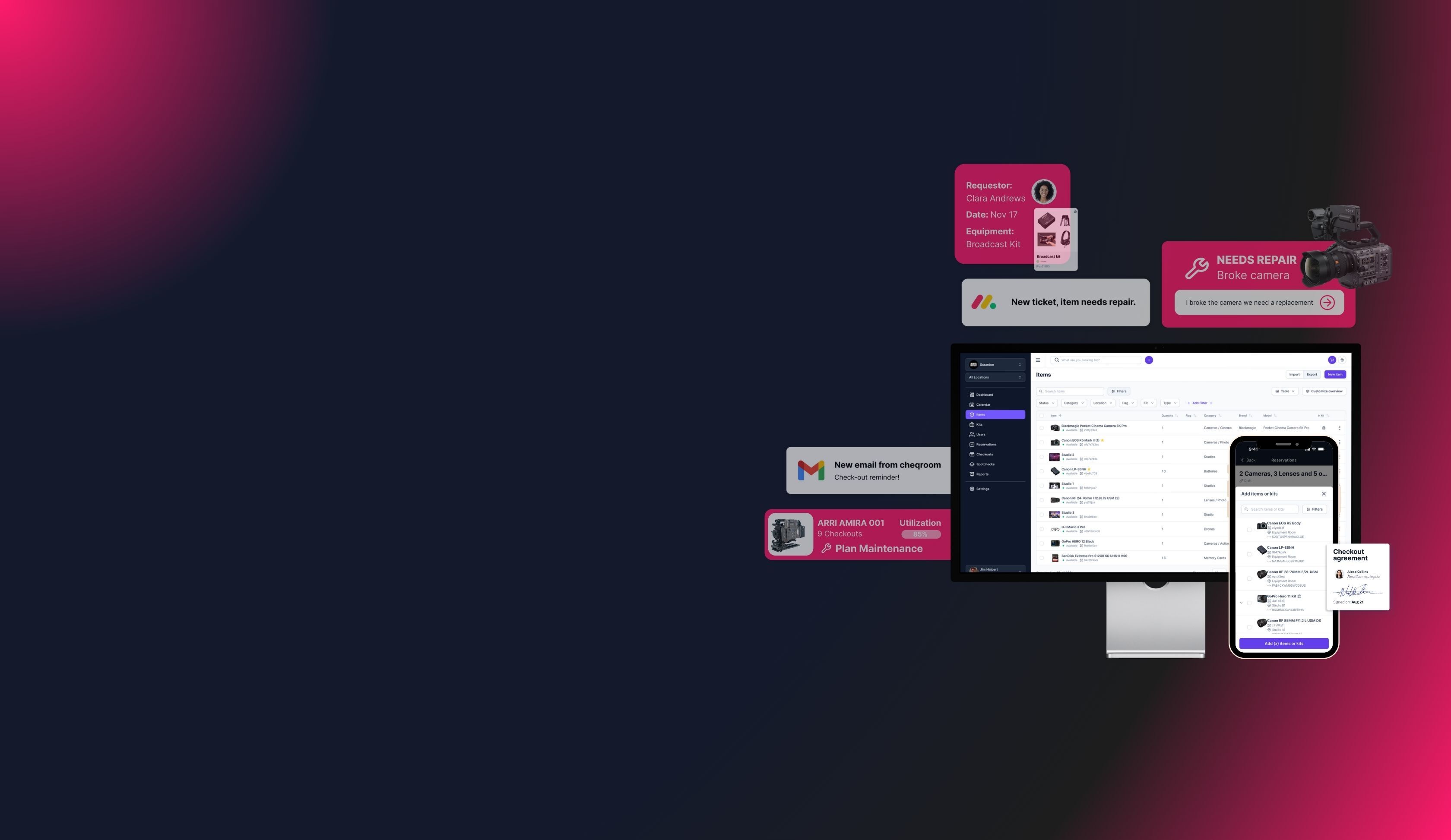 Cheqroom home page header image