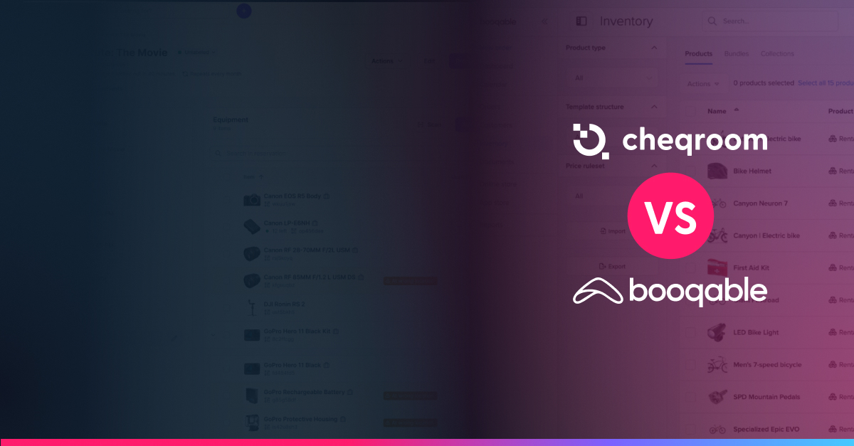 Cheqroom vs booqable