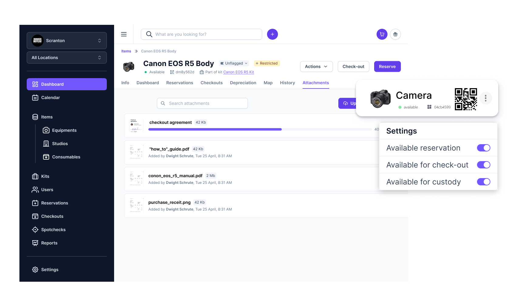 Items Dashboard