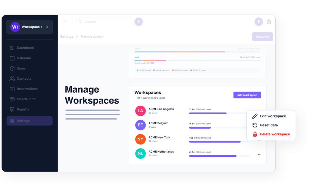 Manage Workspaces