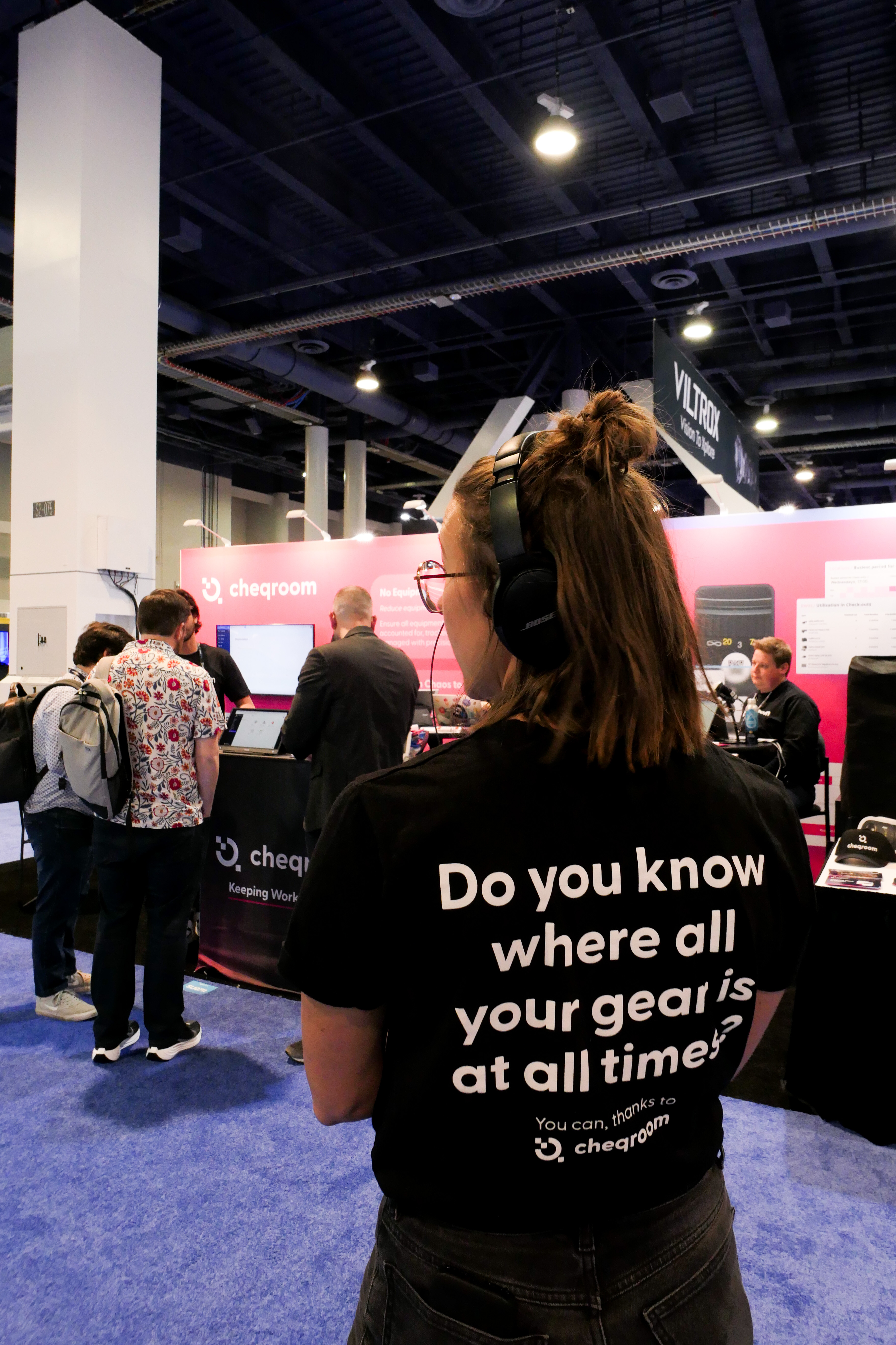 NAB 2025 Marie capturing video at booth 8