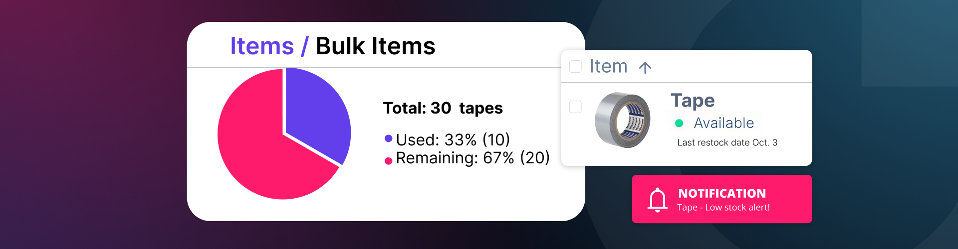 New report functionality for bulk items