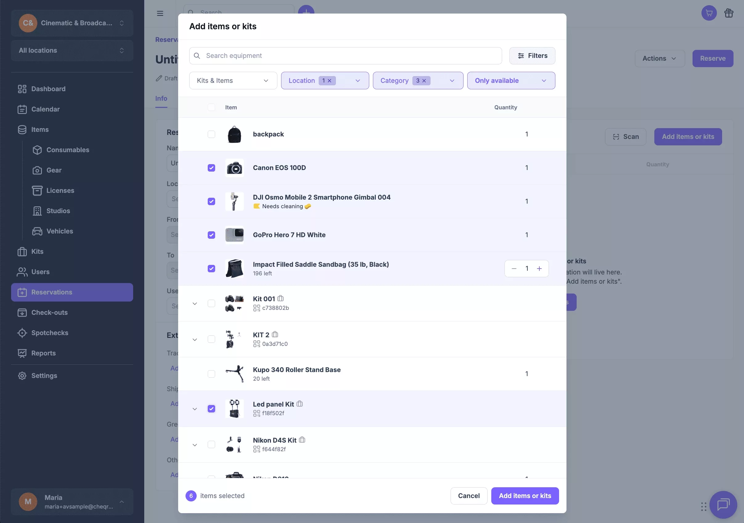 Product reservations