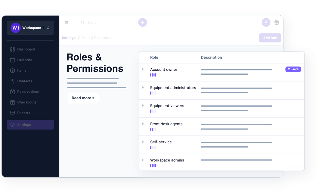 Roles and permissions