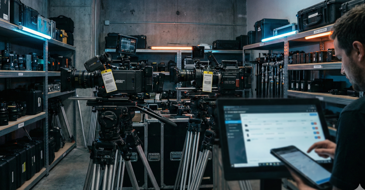 Several cameras on tripods