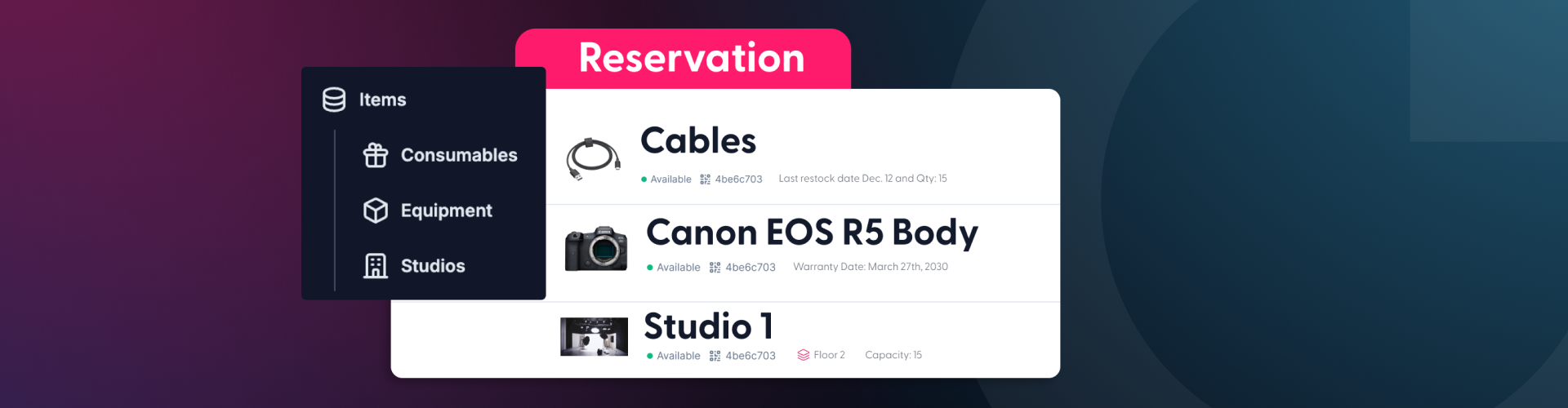 Studio and consumables Key Features