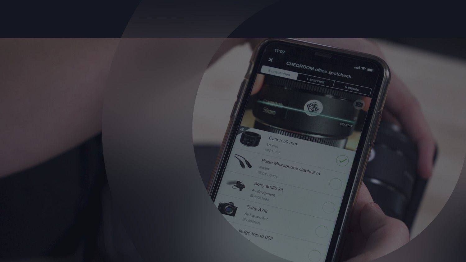 Barcode tracking header