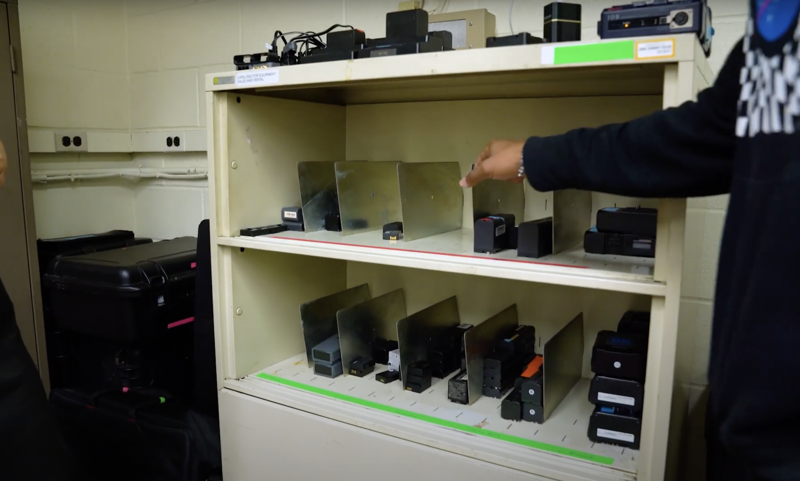 Color coding battery shelves