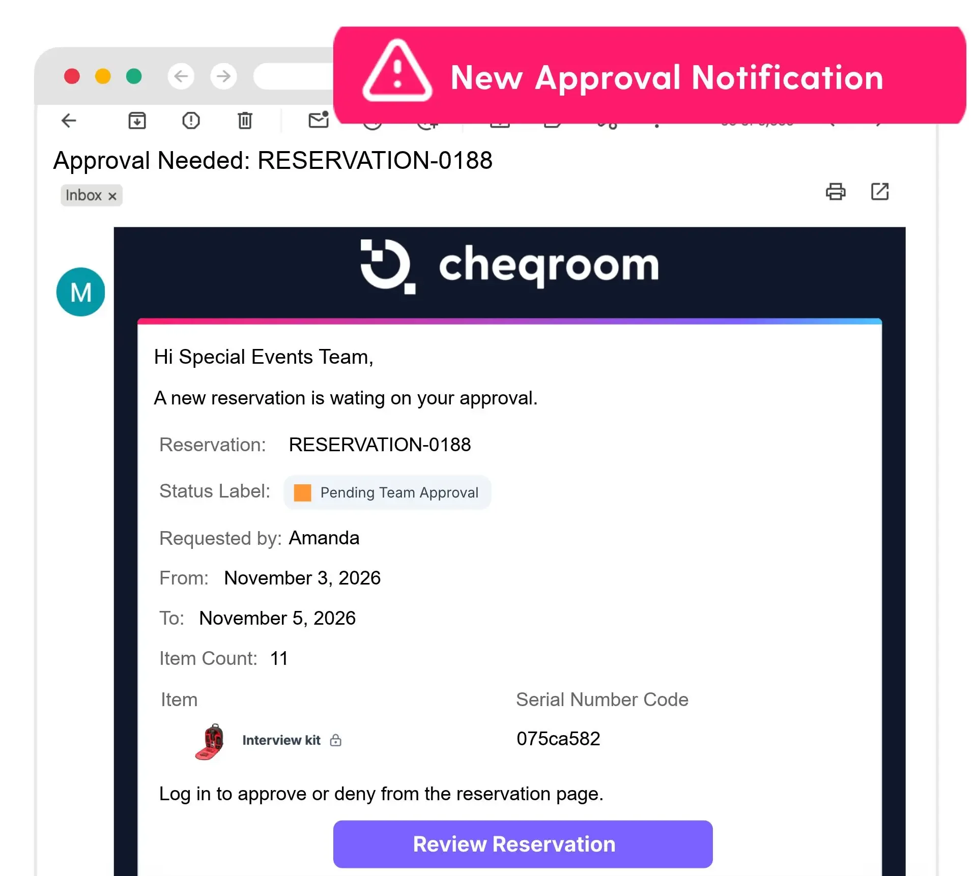 Approvals Notification