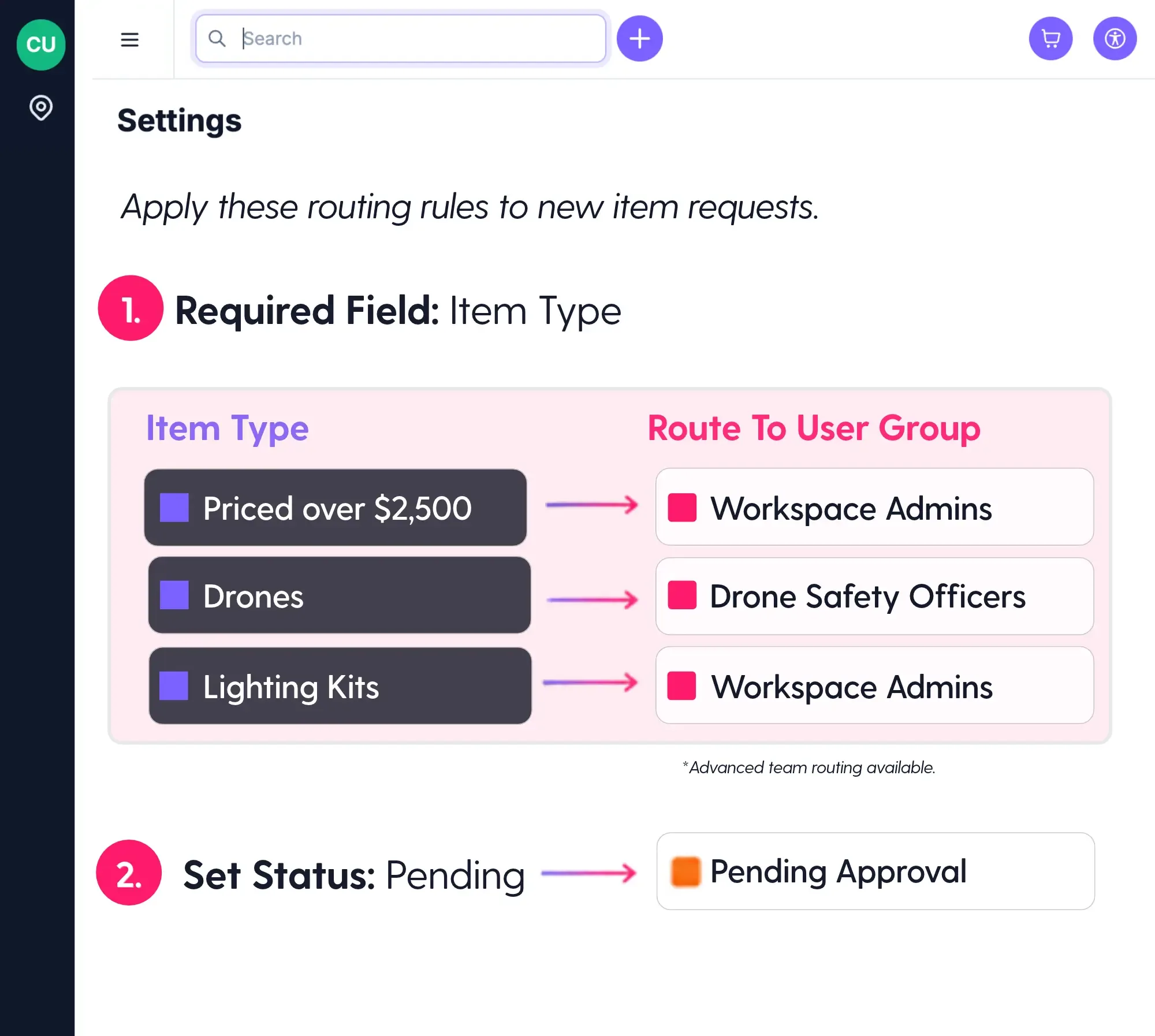 Approvals Routing Rules